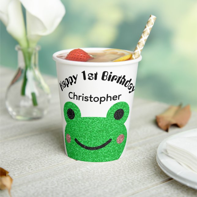 Sparkly Frog Happy Birthday  Paper Cups (Insitu)