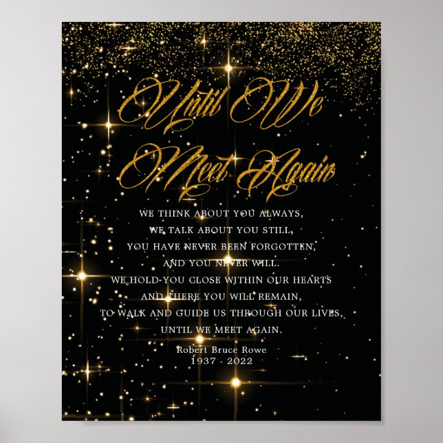 Sparkly Funeral Poem Sign (Front)