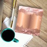 Sparkly Glitter Foil Rose Gold Name And Monogram Notepad<br><div class="desc">An elegant rose gold metallic background and faux foil and glitter elements enhance the personalised look of this notepad which features your name and monogram. The text is fully customisable.</div>