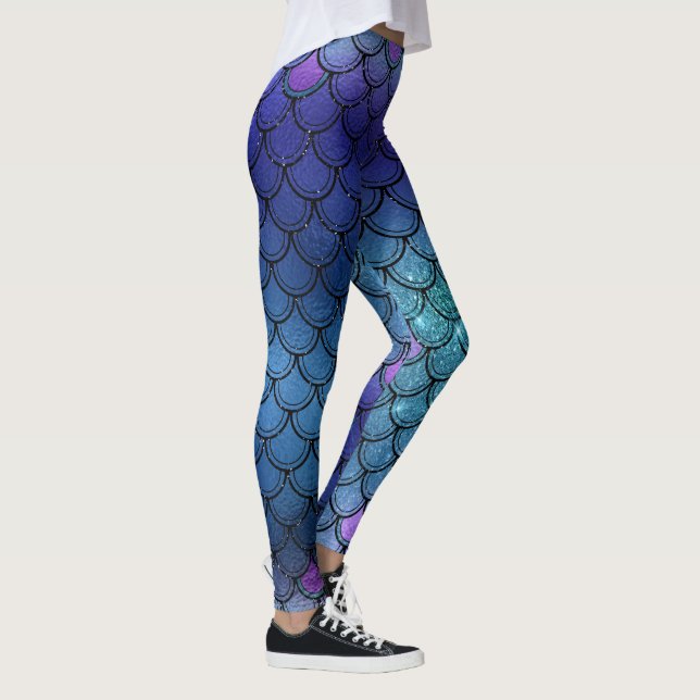 Sparkly Glitter Mermaid Leggings (Right)