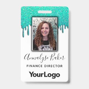Sparkly Glitter Professional CNA Nurse Photo Name ID Badge