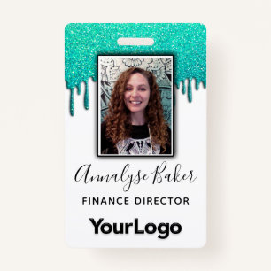 Sparkly Glitter Professional CNA Nurse Photo Name  ID Badge