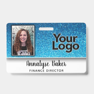 Sparkly Glitter Professional CNA Nurse Photo Name ID Badge