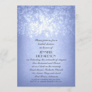 sparkly glitter string lights rustic bridal shower invitation