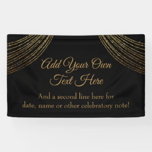 Sparkly Glittery Gold Garland Add Your Own Text Banner