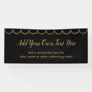 Sparkly Glittery Gold Garland Add Your Own Text Banner