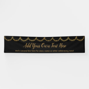 Sparkly Glittery Gold Garland Add Your Own Text Banner