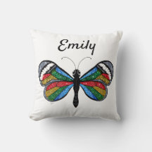 Sparkly Glittery Rainbow Glasswinged Butterfly