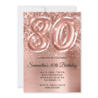 Sparkly Glittery Rose Gold Glam 80th Birthday