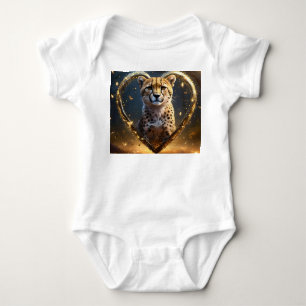 Sparkly Gold Cheetah Love, Baby Bodysuit