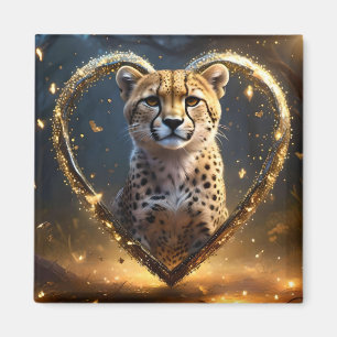 Sparkly Gold Cheetah Love, Magnet