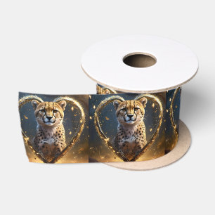 Sparkly Gold Cheetah Love, Satin Ribbon