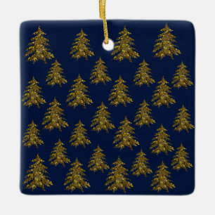 Sparkly gold Christmas tree Ceramic Tree Decoration