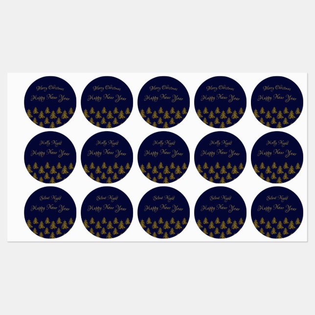 Sparkly gold Christmas tree on blue Christmas (Sheet)