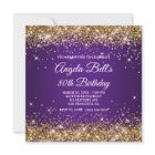 Sparkly Gold Glitter Royal Purple 80th Birthday