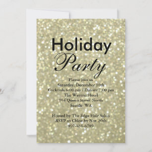 Sparkly Gold Holiday Corporate Invitation