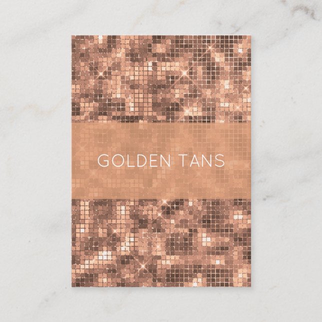 Sparkly Gold Luxury Sparkle Girly Sequins Business Card (Front)