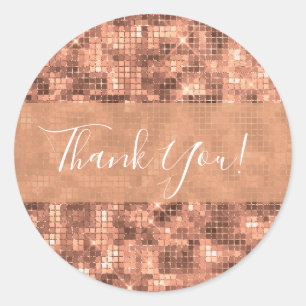 Sparkly Gold Luxury Sparkle Girly Sequins Party Classic Round Sticker