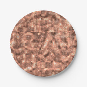 Sparkly Gold Luxury Sparkle Girly Sequins Party Paper Plate