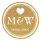 Sparkly gold monogram wedding favour stickers seal