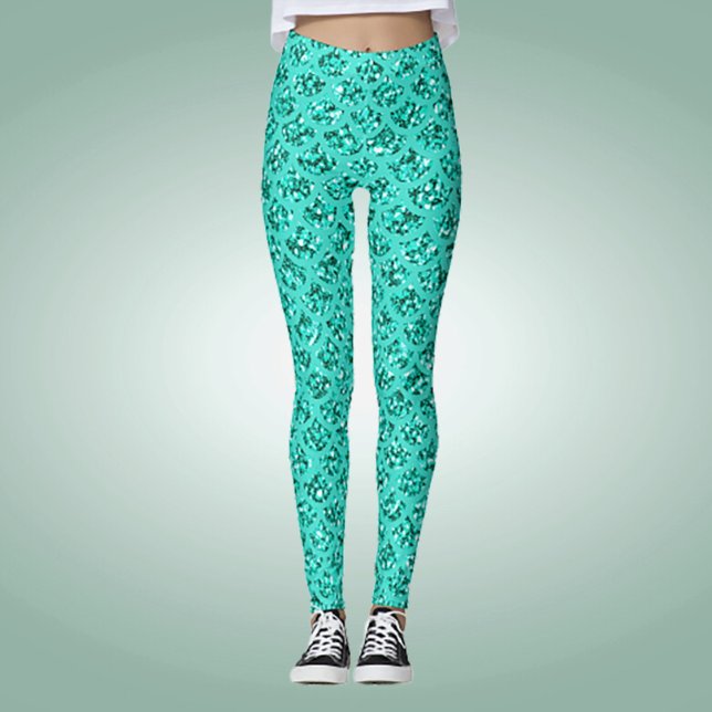 Sparkly Halloween Costume Mermaid Scales Pattern Leggings (Creator Uploaded)