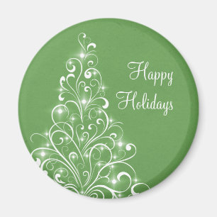 Sparkly Holiday Tree Magnet, Green Magnet