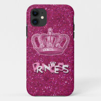 Sparkly Hot Pink Princess Glitter & Vintage Crown