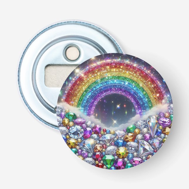 sparkly, jewelled rainbow bottle opener (Front)