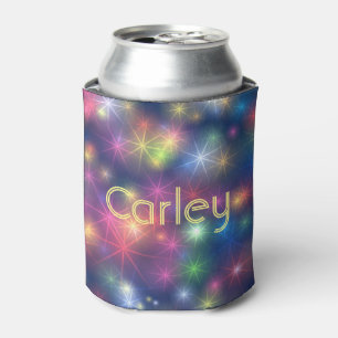 Sparkly Lights Colorful Cosmic Personalised Can Cooler