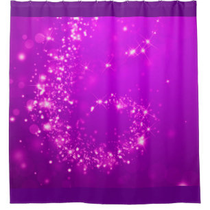Sparkly lights swirl purple + your ideas shower curtain