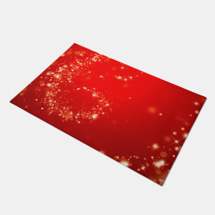Sparkly lights swirl red + your ideas doormat