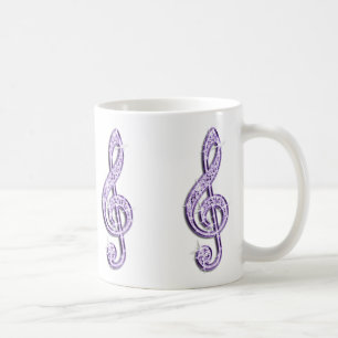 Sparkly Lilac Music Note Coffee Mug