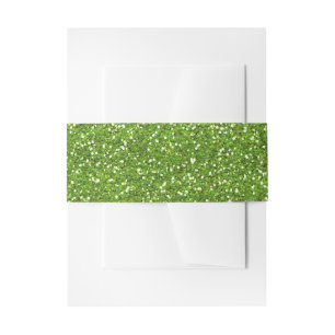 Sparkly Lime Green & Silver Glitter Invitation Belly Band