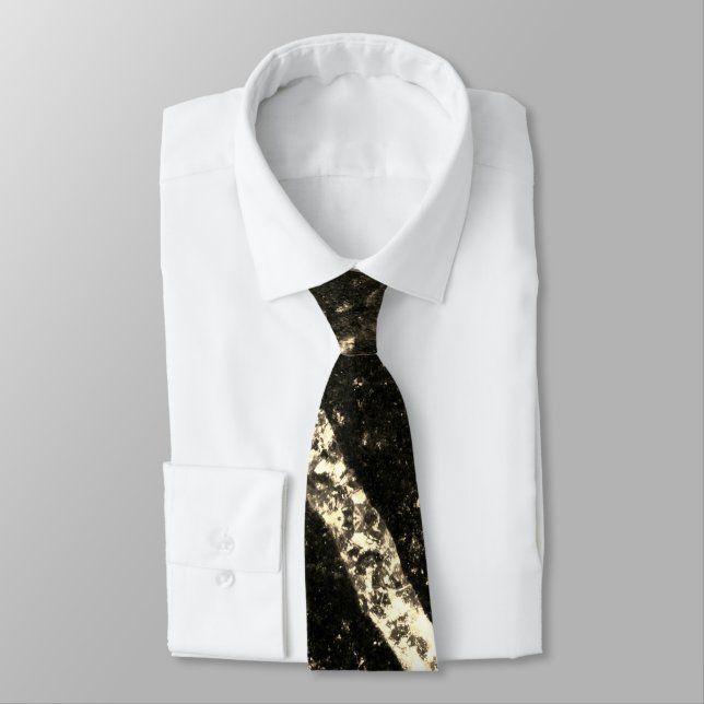 Sparkly line gold black chic abstract bling tie (Tied)