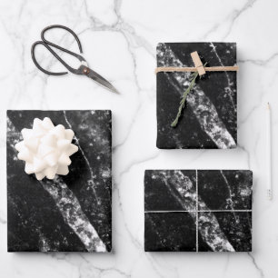 Sparkly line silver black chic elegant abstract wrapping paper sheet