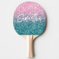 Sparkly Luxury Light Pink Teal Ombre Glitter