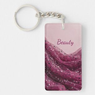 Sparkly Magenta Glam Aesthetic Keychain For Her