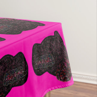 Sparkly magical black rabbit for luck tablecloth
