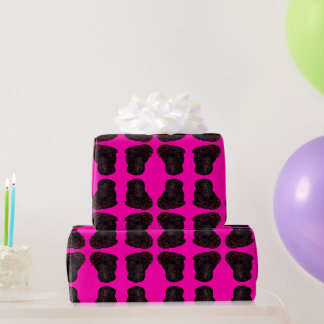 Sparkly magical black rabbit for luck wrapping paper