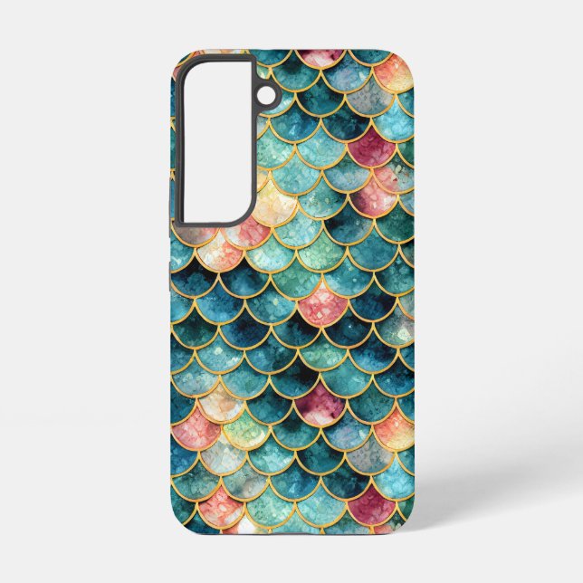 Sparkly Mermaid Design - Shimmering Ocean Fantasy Samsung Galaxy S22 Case (Back)