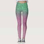 Sparkly Mermaid Green Berry Pink Glitter Ombre Leggings<br><div class="desc">This girly and cute design is perfect for the trendy and stylish woman. It features a faux printed sparkly mermaid green and berry pink glitter ombre design. It's modern, chic, and fashionable. ***IMPORTANT DESIGN NOTE: For any custom design request such as matching product requests, colour changes, placement changes, or any...</div>