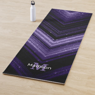 Sparkly metal ultra violet galaxy chevron Monogram Yoga Mat
