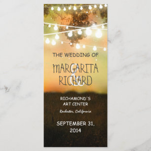 sparkly night lights romantic wedding programs programme