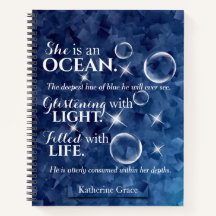 Sparkly Ocean Blue Romantic Poetry