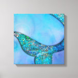 Sparkly Ocean Mermaid Fin Tail Enchanted Bedroom Canvas Print<br><div class="desc">Canvas Print</div>