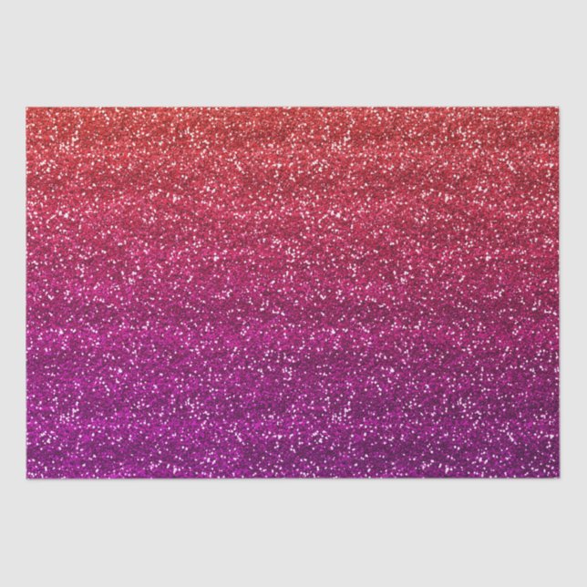 Sparkly Orange and Purple Gradient Glitter Tissue Paper (Front)
