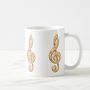 Sparkly Orange Music Note Coffee Mug