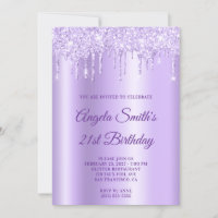 Sparkly Pale Purple Glitter Drips Lavender Ombre