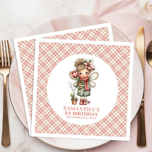 Sparkly Pastel Fairy Floral 5th Birthday Party   Napkin
