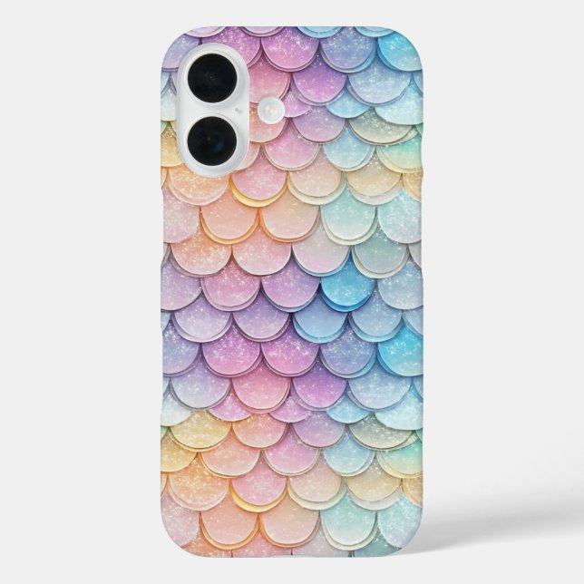 Sparkly Pastel Mermaid Scale Case-Mate iPhone Case (Back)
